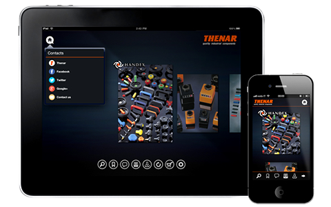 App Thenar per iPhone - Settore Meccanica Industriale Applicazione B to B e contenuti Aziendali. Funzionamento anche Offline.